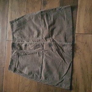 Uniqlo Brown Corduroy Button-Down Mini Skirt with Pockets Waist Size 27